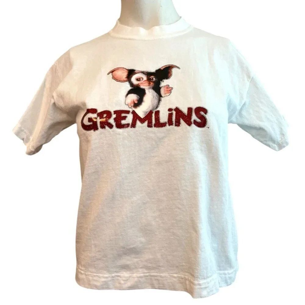Youth Large 14-16 GREMLINS Shiny Sparkly Graphic GIZMO Movie Poster T shirt
